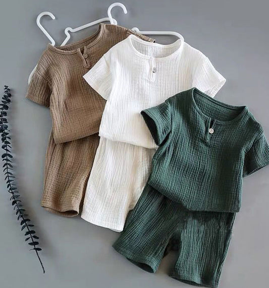 Boy And Girl Baby Short-sleeved Summer Suit